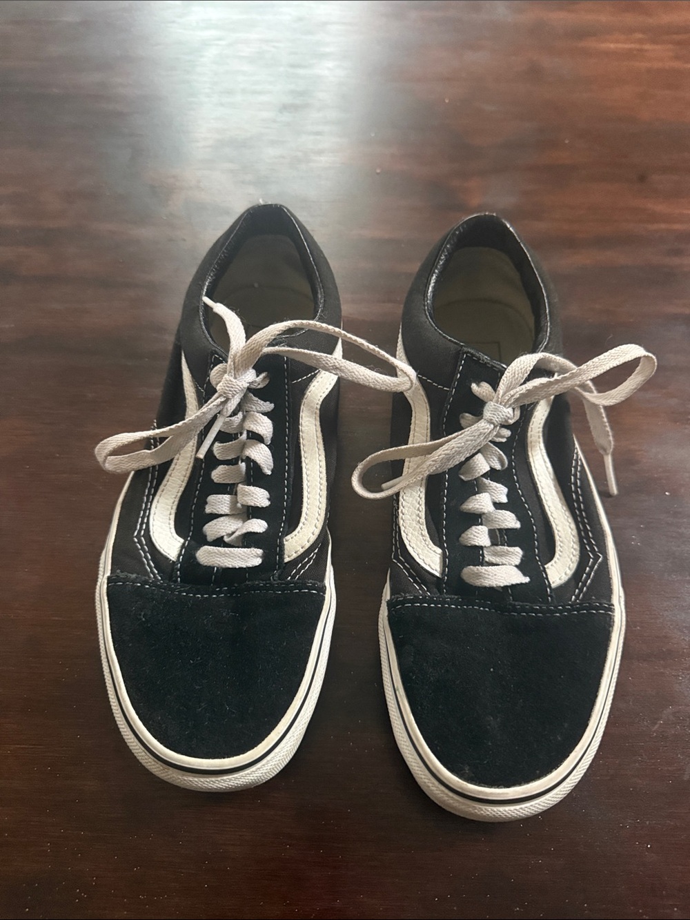Vans Black and White Old Skool Lace-Up Sneakers - Men's